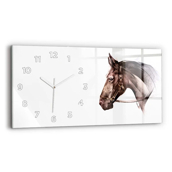 Horizontale Uhr Gemaltes Profil eines Pferdes