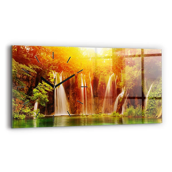 Horizontale Uhr mit motiv Blick auf einen Wasserfall
