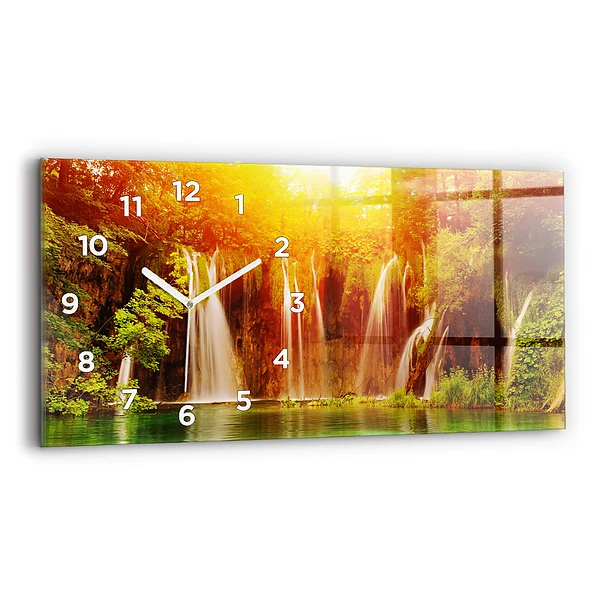 Horizontale Uhr mit motiv Blick auf einen Wasserfall