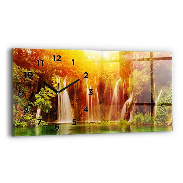 Horizontale Uhr mit motiv Blick auf einen Wasserfall