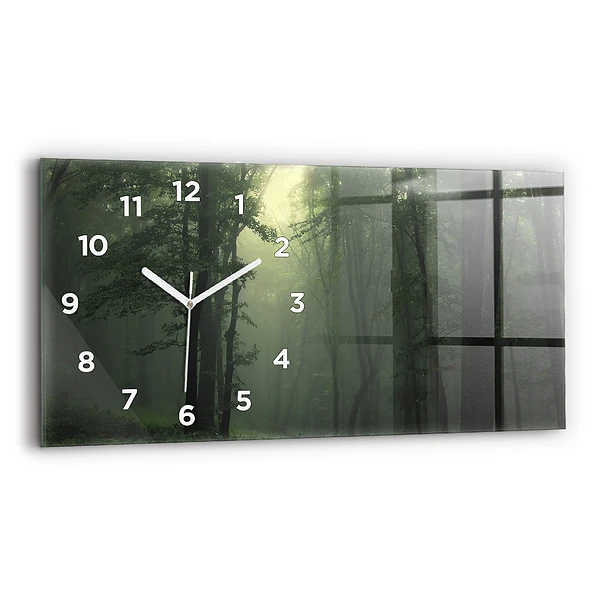 Horizontale Uhr mit motiv Nebliger Wald am Morgen