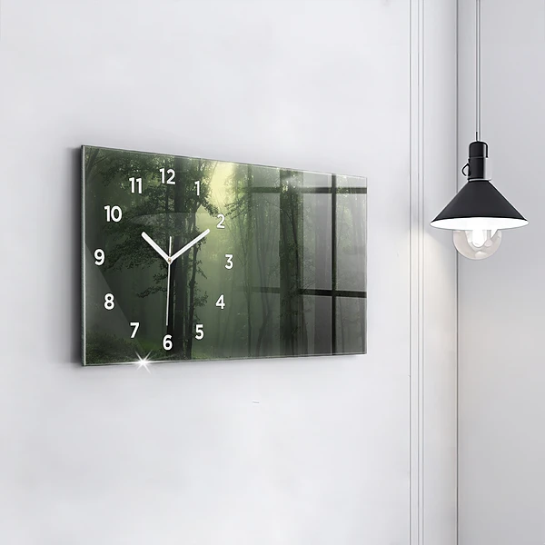 Horizontale Uhr mit motiv Nebliger Wald am Morgen