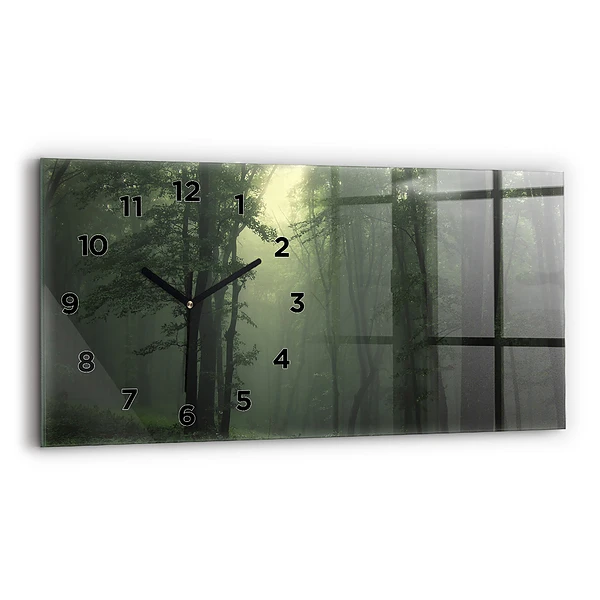 Horizontale Uhr mit motiv Nebliger Wald am Morgen