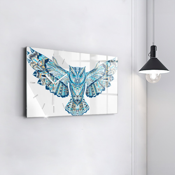 Horizontale Uhr mit motiv Eule im Flug