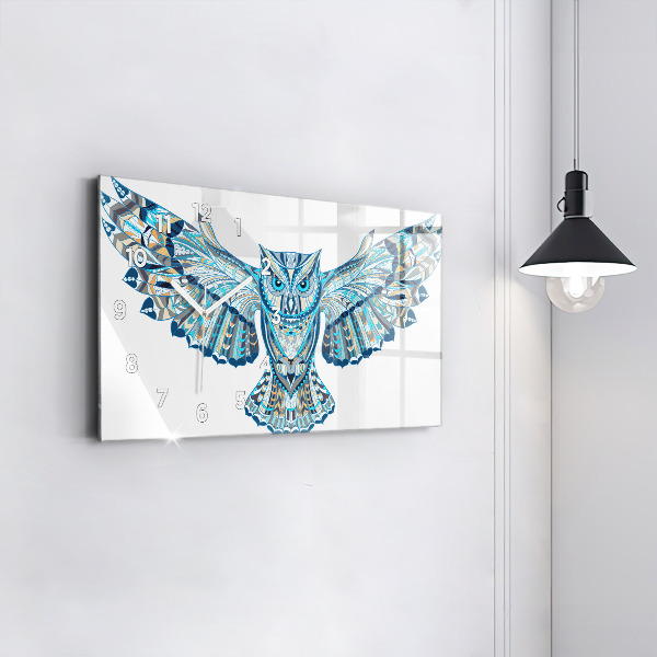 Horizontale Uhr mit motiv Eule im Flug