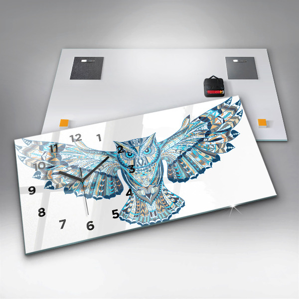 Horizontale Uhr mit motiv Eule im Flug