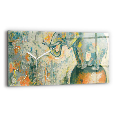 Horizontale Uhr mit motiv Bemalte Elefantenhaltung