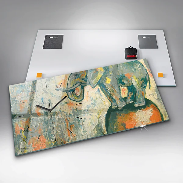 Horizontale Uhr mit motiv Bemalte Elefantenhaltung