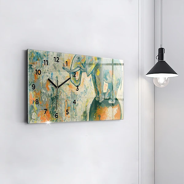 Horizontale Uhr mit motiv Bemalte Elefantenhaltung