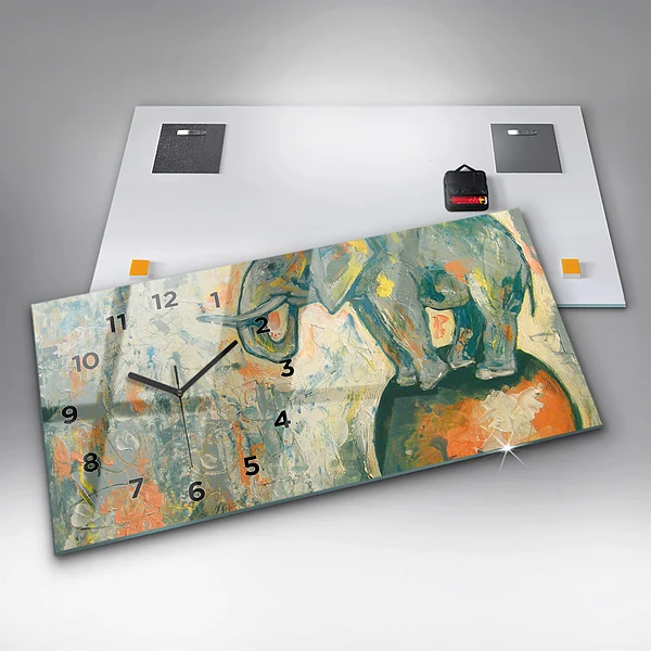 Horizontale Uhr mit motiv Bemalte Elefantenhaltung
