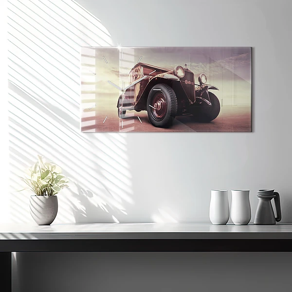 Horizontale Uhr mit motiv Oldtimer