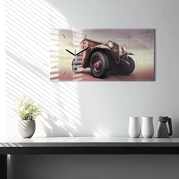Horizontale Uhr mit motiv Oldtimer