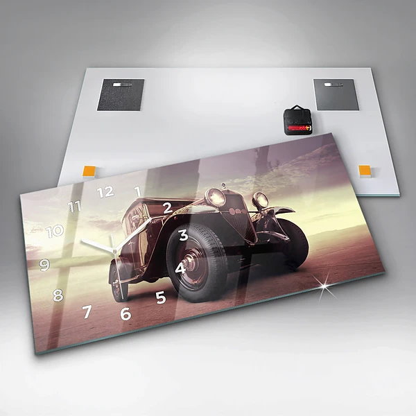 Horizontale Uhr mit motiv Oldtimer