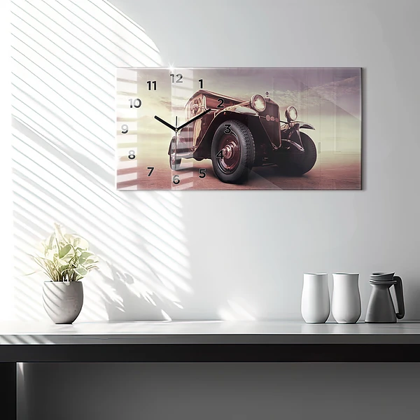 Horizontale Uhr mit motiv Oldtimer