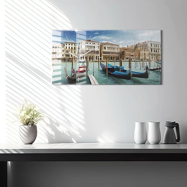 Horizontale Uhr mit motiv Gondeln Venedig Italien