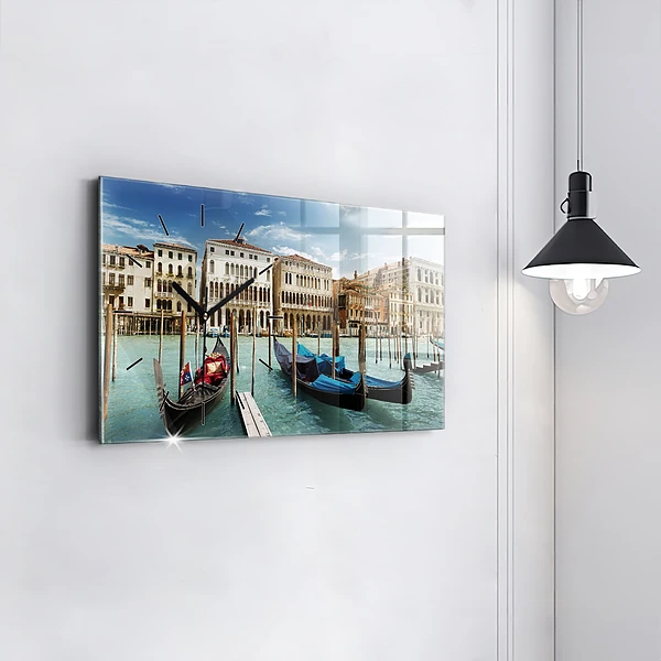 Horizontale Uhr mit motiv Gondeln Venedig Italien