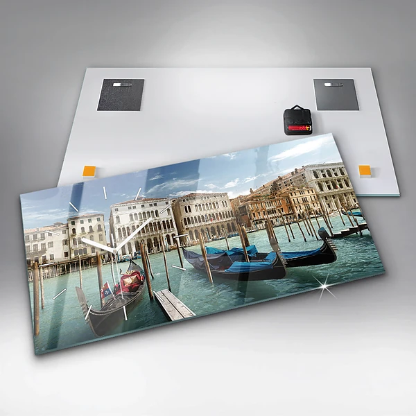 Horizontale Uhr mit motiv Gondeln Venedig Italien