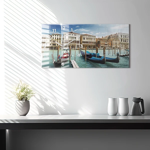 Horizontale Uhr mit motiv Gondeln Venedig Italien