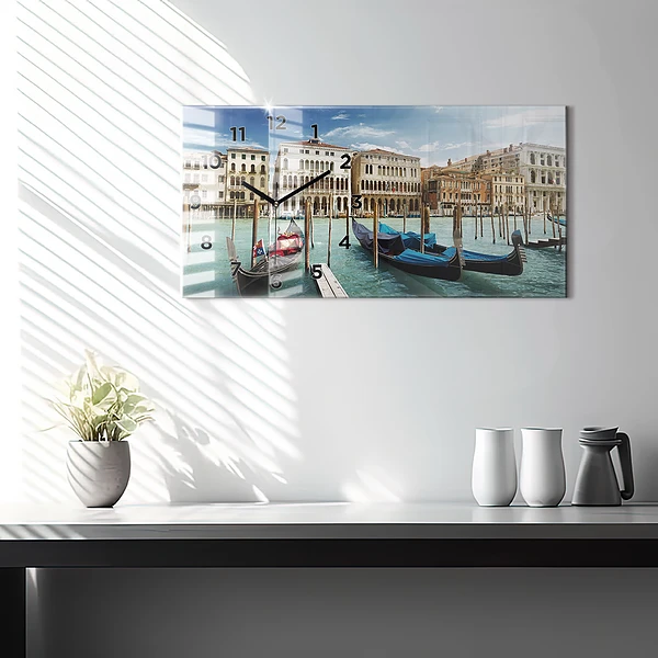 Horizontale Uhr mit motiv Gondeln Venedig Italien