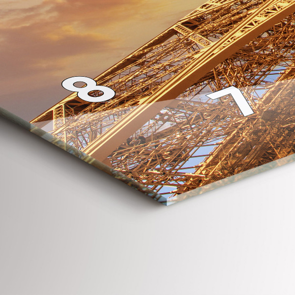 Horizontale Uhr Eiffelturm im Sonnenschein