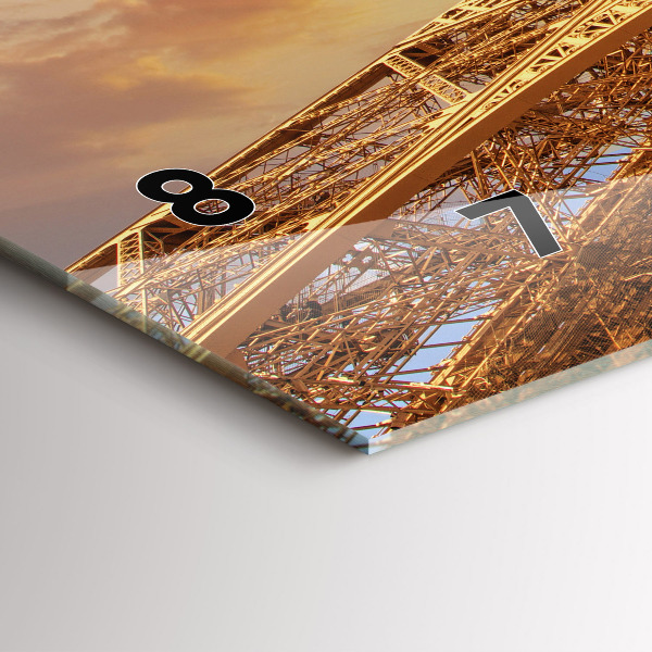 Horizontale Uhr Eiffelturm im Sonnenschein