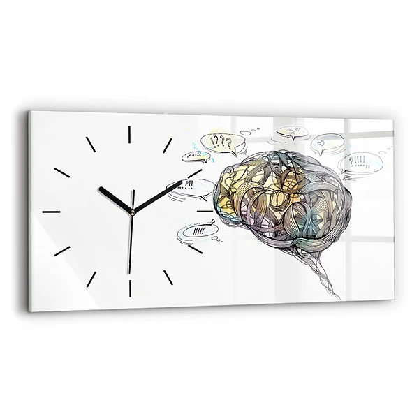 Horizontale Uhr mit motiv Künstlerische Darstellung des Gehirns