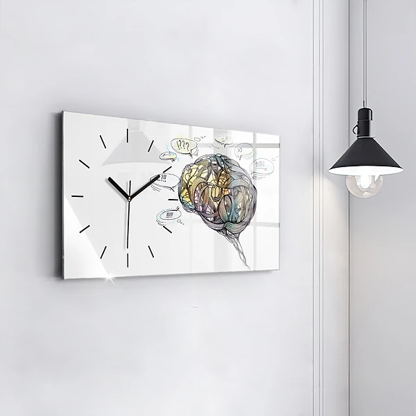 Horizontale Uhr mit motiv Künstlerische Darstellung des Gehirns