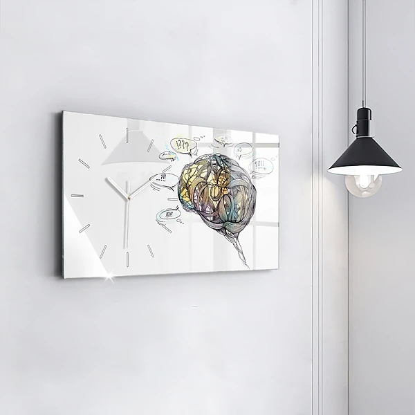 Horizontale Uhr mit motiv Künstlerische Darstellung des Gehirns