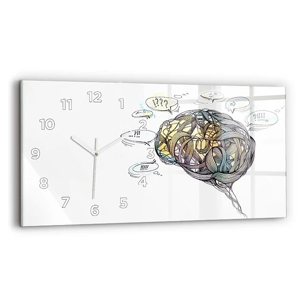 Horizontale Uhr mit motiv Künstlerische Darstellung des Gehirns