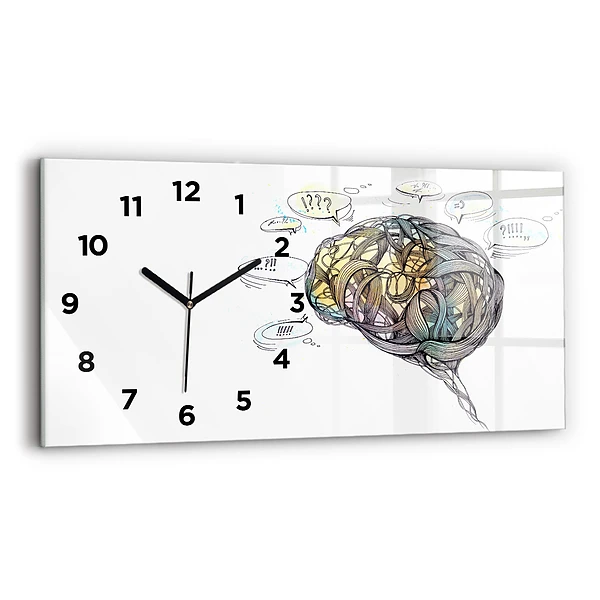 Horizontale Uhr mit motiv Künstlerische Darstellung des Gehirns