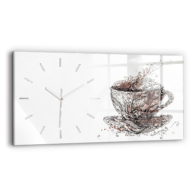 Horizontale Uhr Tasse Kaffee