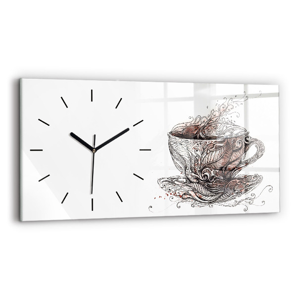 Horizontale Uhr Tasse Kaffee