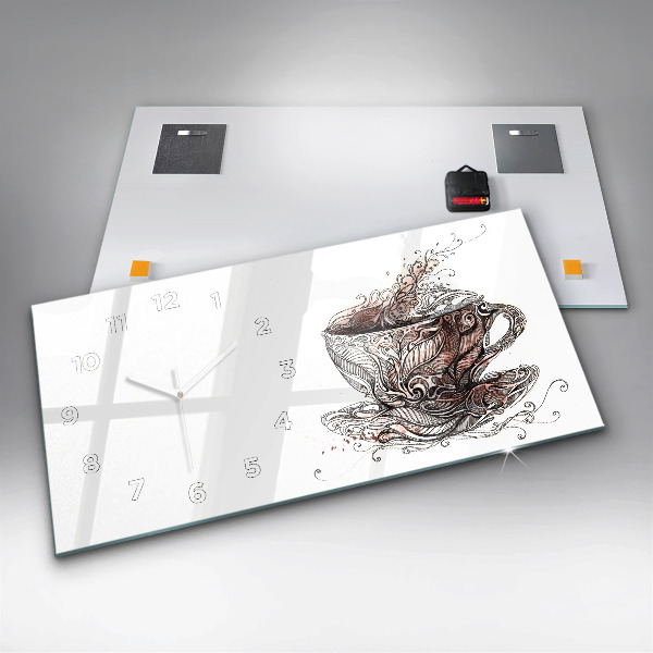 Horizontale Uhr Tasse Kaffee