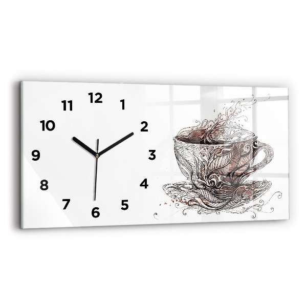 Horizontale Uhr Tasse Kaffee