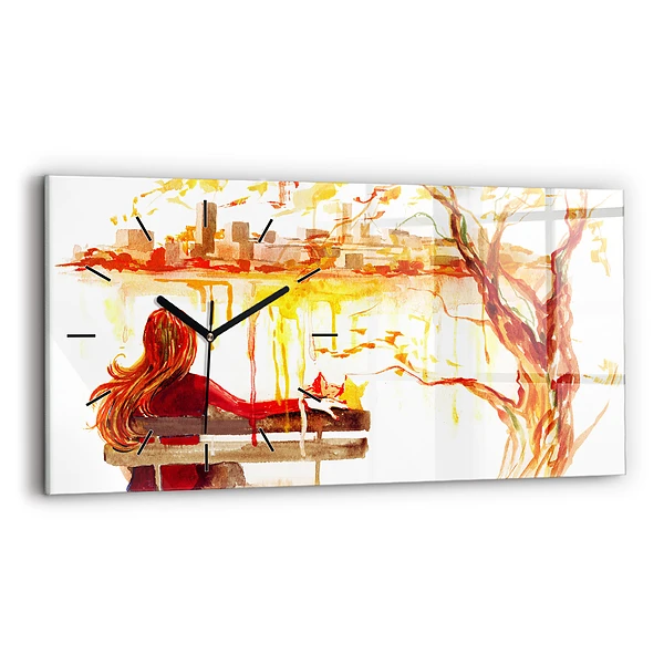 Horizontale Uhr mit motiv Herbst-Landschaft