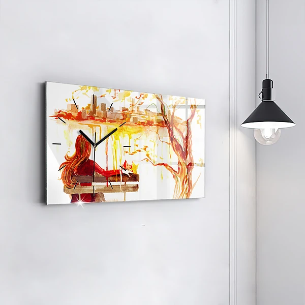 Horizontale Uhr mit motiv Herbst-Landschaft