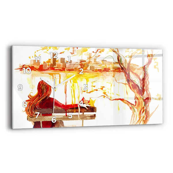 Horizontale Uhr mit motiv Herbst-Landschaft