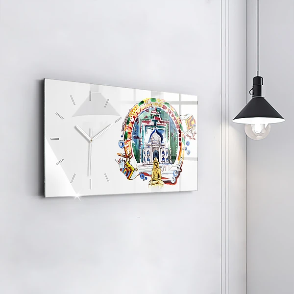 Horizontale Uhr Buddha-Gemälde in einem Tempel