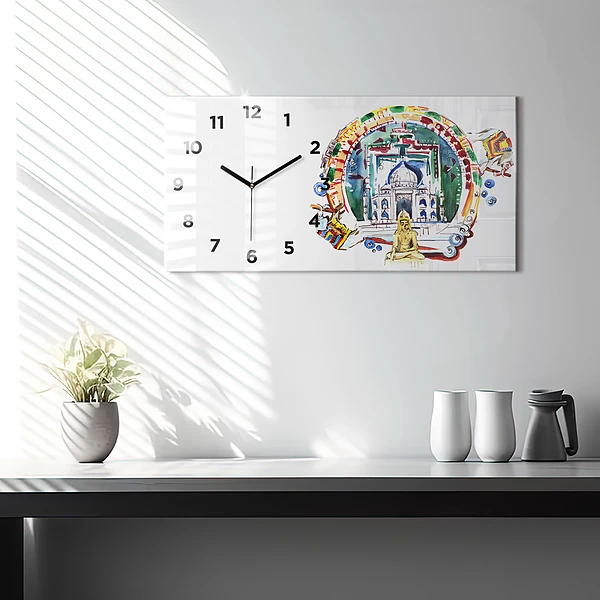 Horizontale Uhr Buddha-Gemälde in einem Tempel