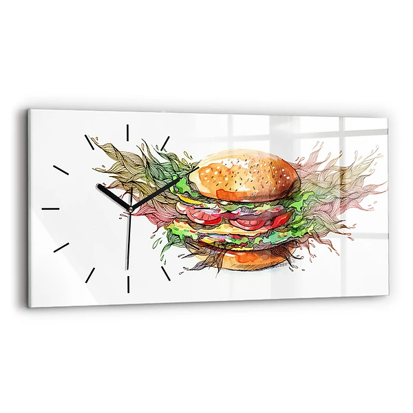 Horizontale Uhr mit motiv XXL-Käse-Burger