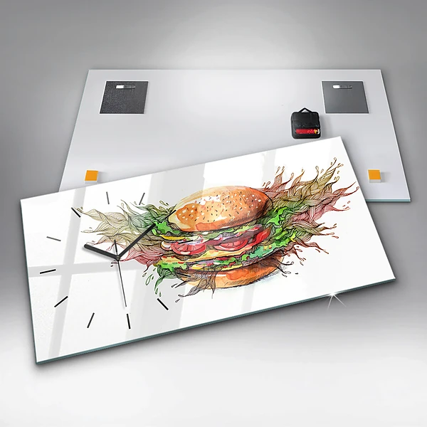 Horizontale Uhr mit motiv XXL-Käse-Burger