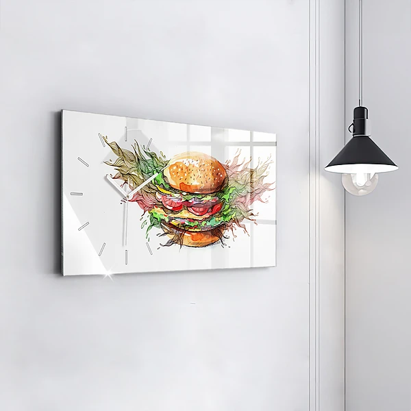 Horizontale Uhr mit motiv XXL-Käse-Burger