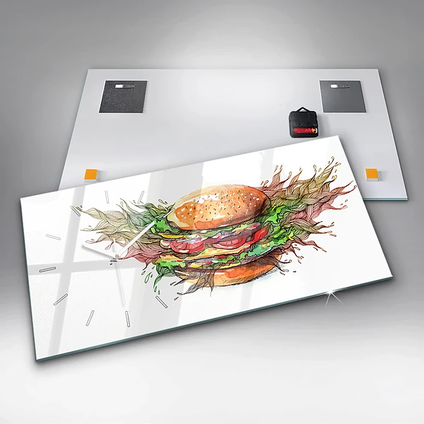 Horizontale Uhr mit motiv XXL-Käse-Burger