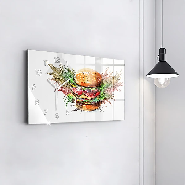Horizontale Uhr mit motiv XXL-Käse-Burger