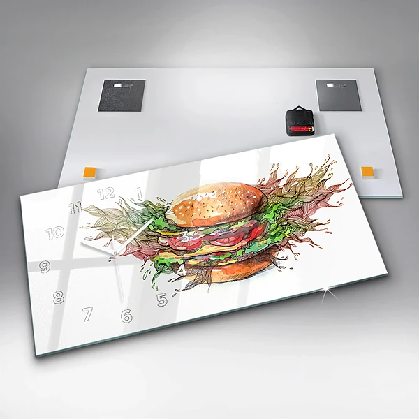 Horizontale Uhr mit motiv XXL-Käse-Burger