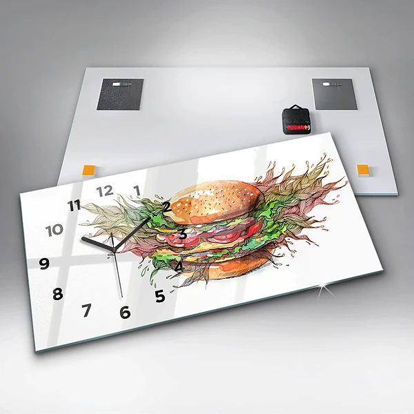 Horizontale Uhr mit motiv XXL-Käse-Burger