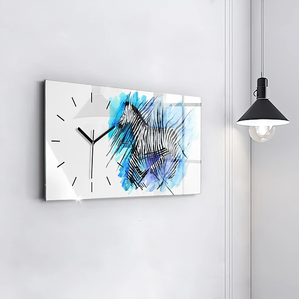 Horizontale Uhr mit motiv Gemaltes Zebra