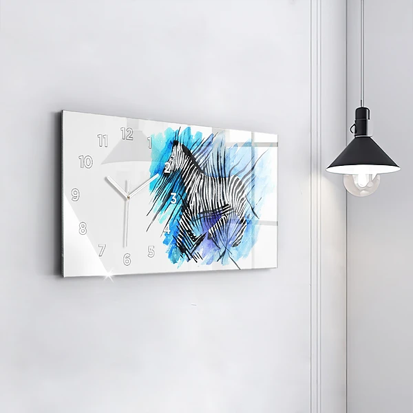 Horizontale Uhr mit motiv Gemaltes Zebra