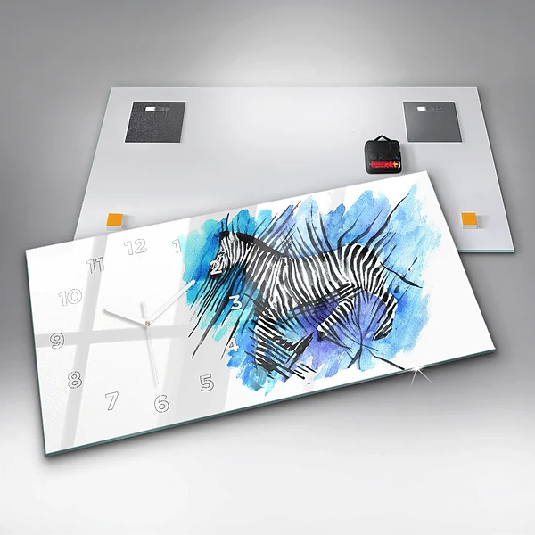 Horizontale Uhr mit motiv Gemaltes Zebra