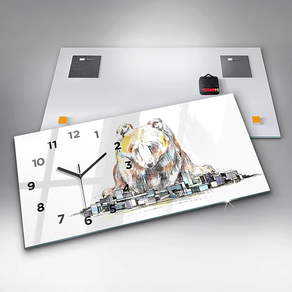 Horizontale Uhr Abstrakter Bär